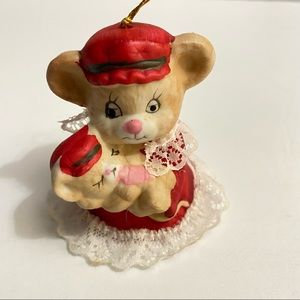 Jasco Caring Critter Chimer Christmas Ornament Bisque Porcelain Mama & Baby Bear